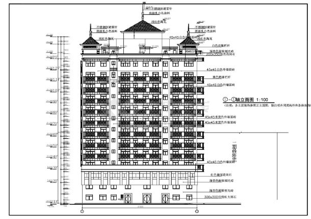 某地区高级住宅建筑施工图纸-图一