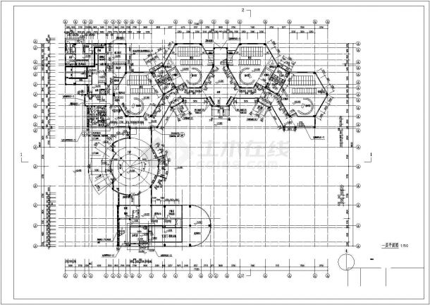 某地区二层幼儿园建筑参考CAD详图-图一