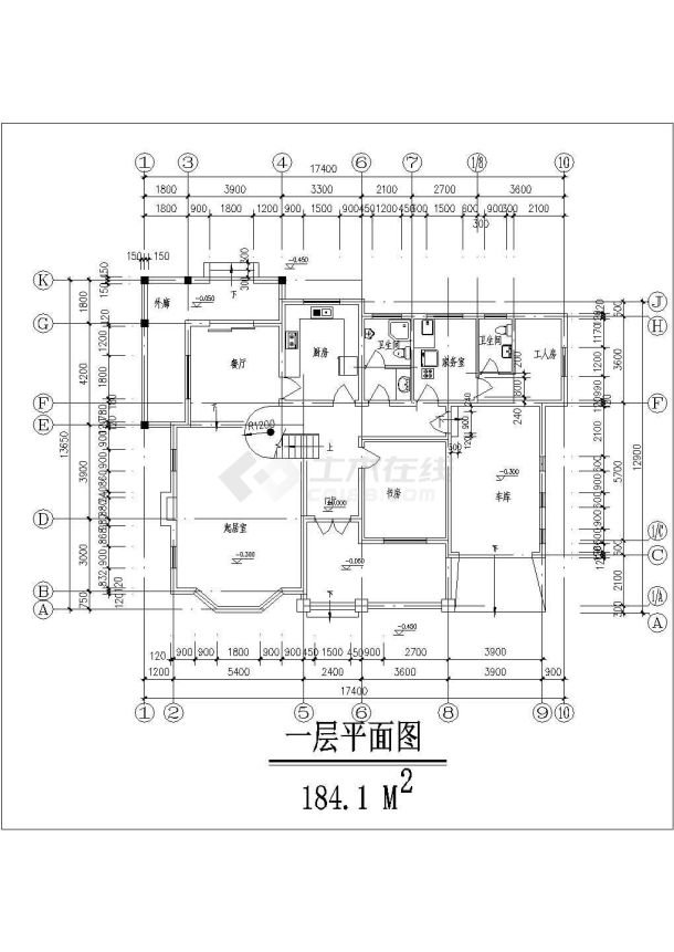 某砖混结构双层别墅设计施工图-图二