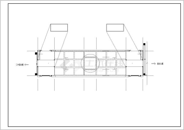 某地大型厂区大门二层CAD平立剖面施工详图-图一