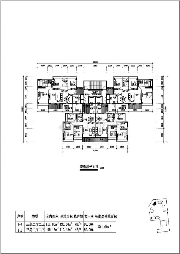 北京大兴区绿地滨江汇建筑施工图全套-图一