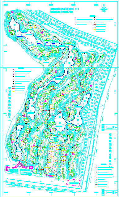 【上海】某高档高尔夫球场喷灌系统图_图1
