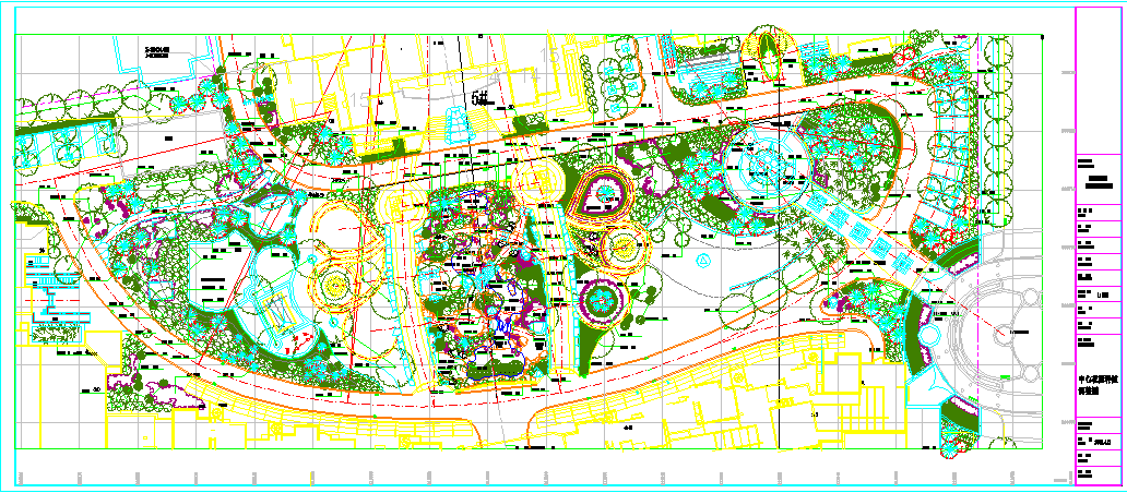 【上海】中心花园绿化CAD平面图