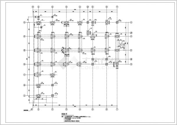 某地钢框架加工车间全套结构施工图-图二
