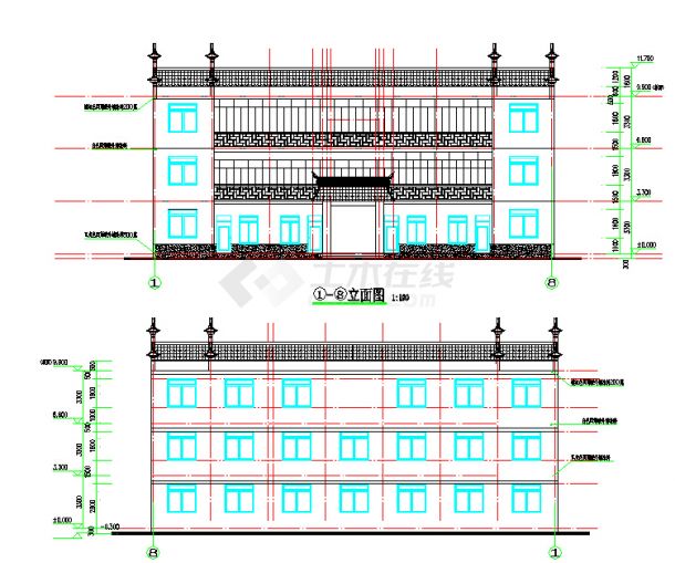 某村委会三层办公楼建筑结构施工图纸-图一