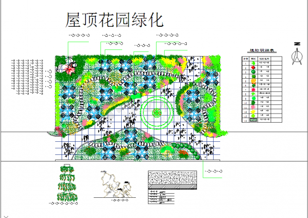 【江苏】某宾馆屋顶花园绿化平面图-图一