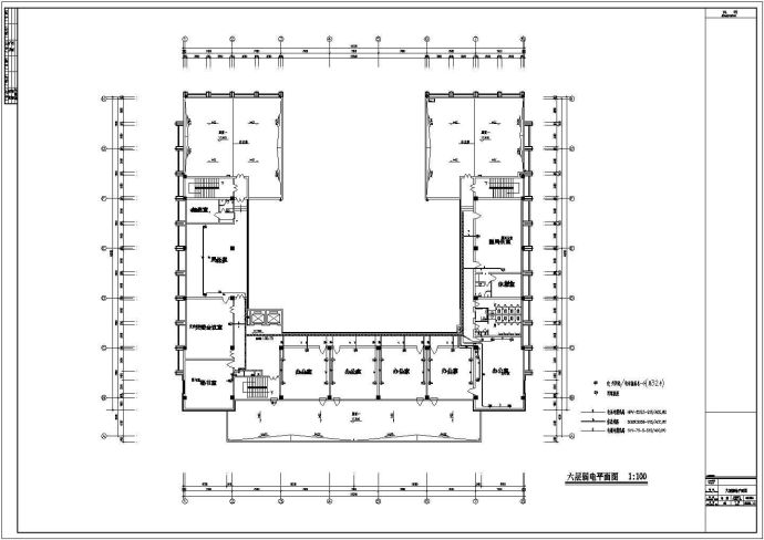 某六层综合办公楼电气布线CAD图纸_图1