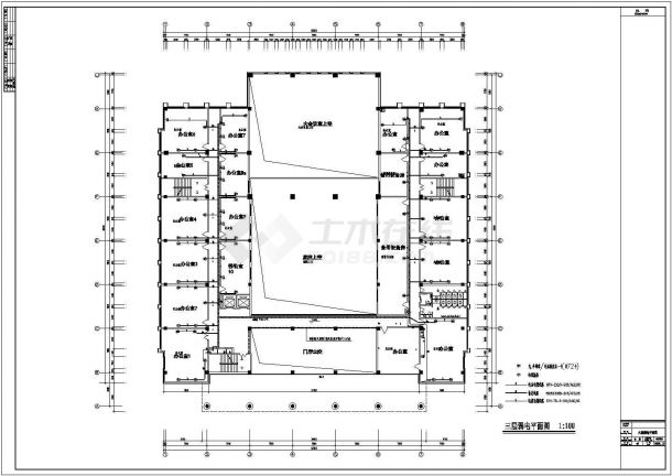 某六层综合办公楼电气布线CAD图纸-图二