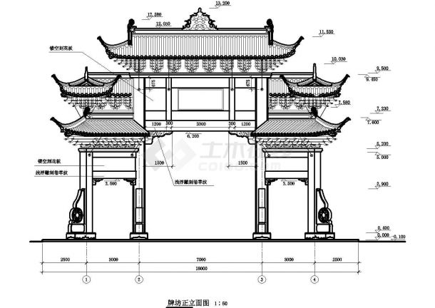 【上海】一个完整的牌枋设计施工图-图一