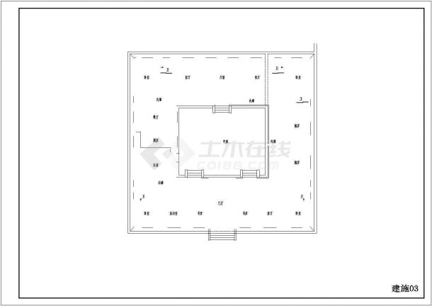 四合院建筑设计施工图-图二