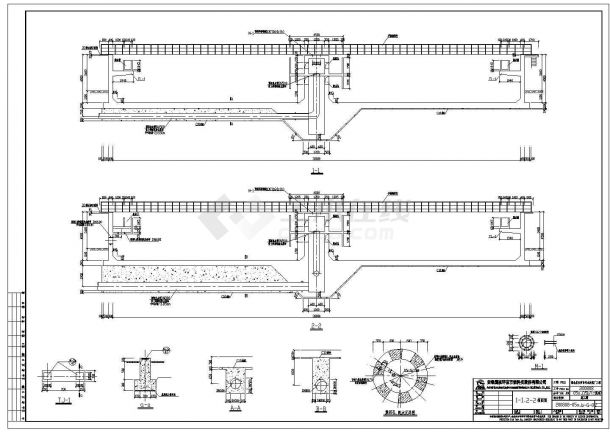 某一大型二沉池圆形水池的结构施工图-图一