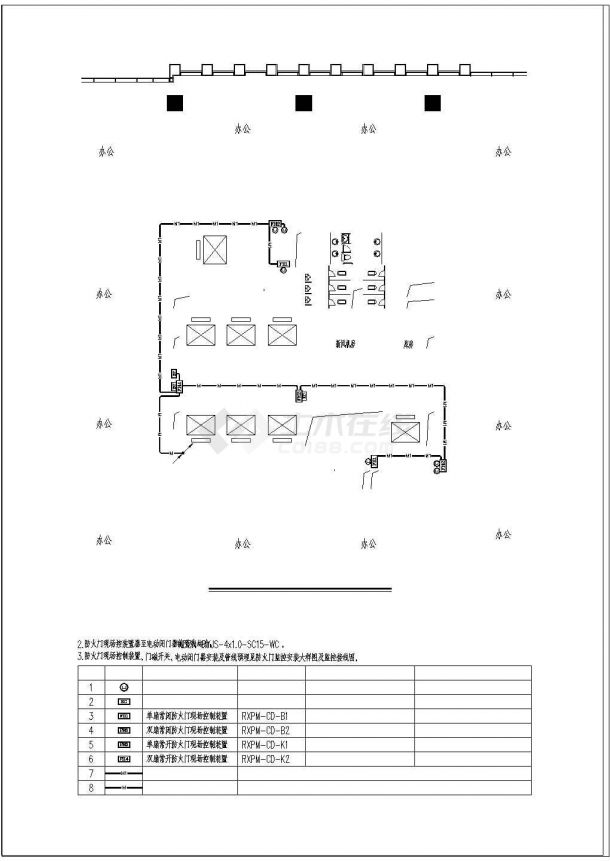 某防火门监控系统设计CAD详细布置图-图二