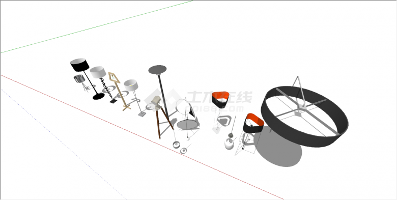 多个现代新颖的台灯su模型-图二
