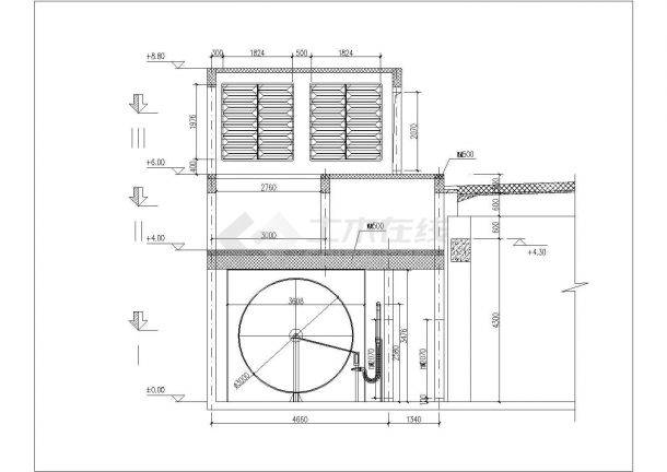 余姚市某纺织厂空调室设计CAD布置图-图一