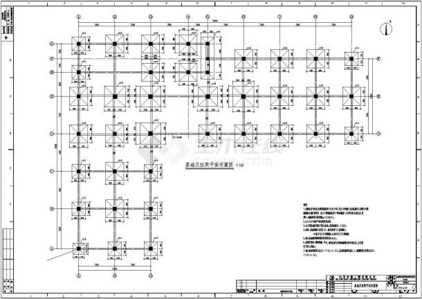 某6层纯框架化工厂办公楼结构施工图-图二