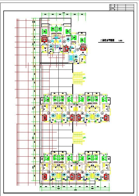 xx小区7层框架结构组合式商住楼平立剖面设计CAD图纸（底层商用）-图一