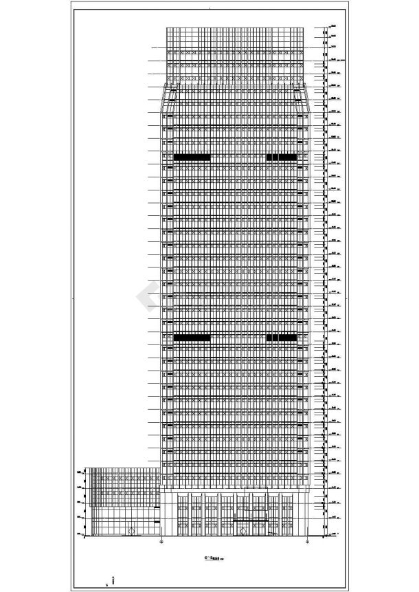 某140米高酒店商业楼建筑施工全套CAD参考图-图一