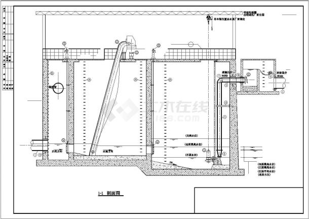 提升泵站的设计图纸，包括格栅及泵房-图一