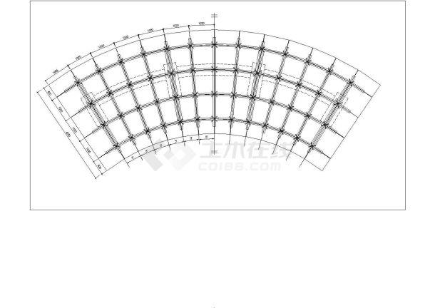 单边弧形廊架设计施工图（dwg格式）-图二