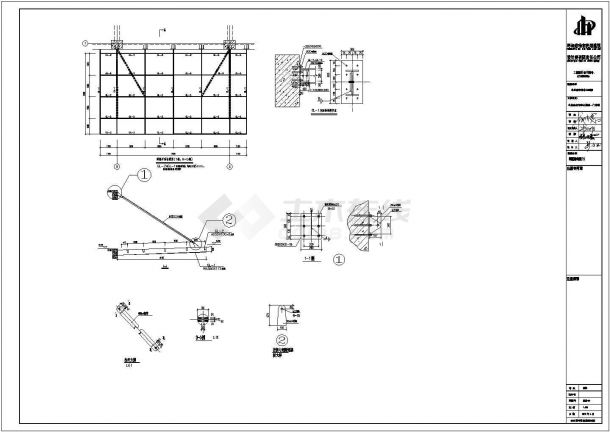 展览厅室钢结构及屋面钢结构施工图-图二