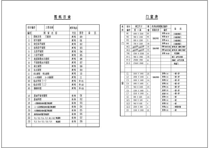 【天花小区】六层住宅楼建筑设计施工图_图1