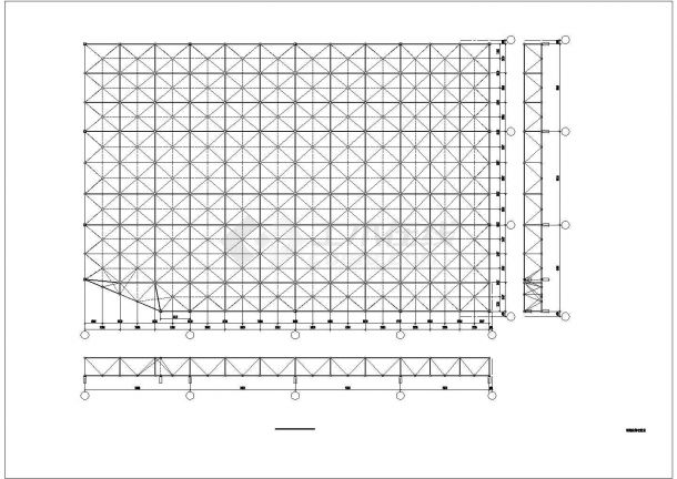 某中心小学体育馆网架CAD布置图-图二