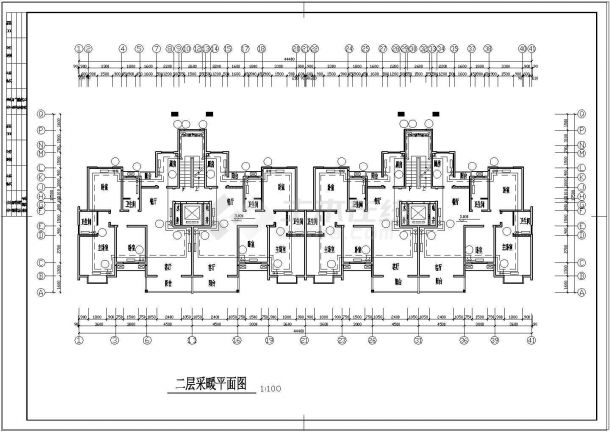 【扬州】某小区住宅楼采暖平面设计图-图二