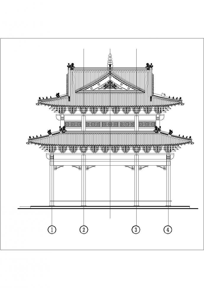 某区域古亭古代建筑设计CAD基础套图_图1