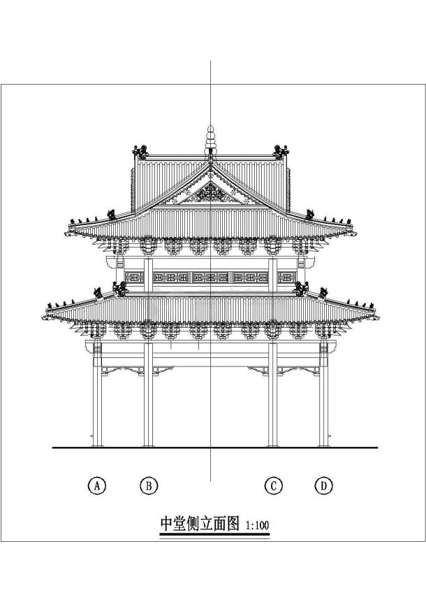 某区域古亭古代建筑设计CAD基础套图-图二