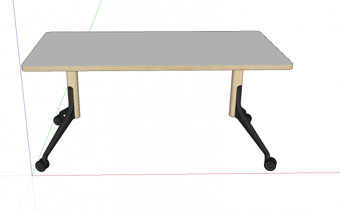 可滑动拆卸的方形办公桌su模型_图1