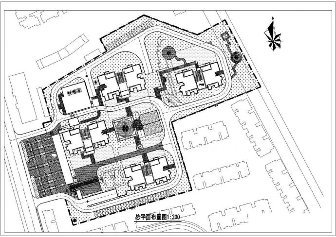 【江苏】某住宅小区景观工程平面施工详图_图1