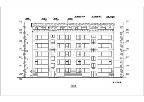 某地五层加阁楼层住宅楼建筑施工图-图一