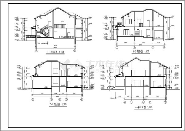 某地两层单家独立小别墅楼建筑施工图-图二