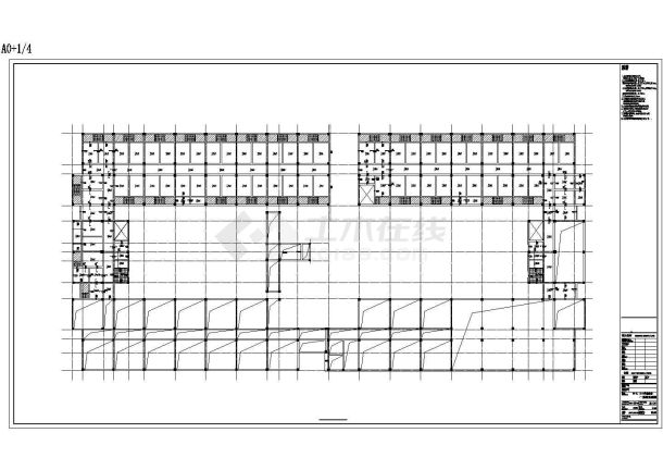 七层框架结构师范大学宿舍楼结构施工图（回字形 中间有走廊）-图二