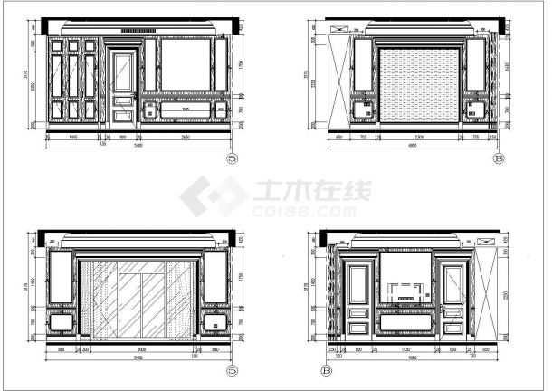 【北京】简欧风格三层高端别墅室内装修施工图（附效果）-图一
