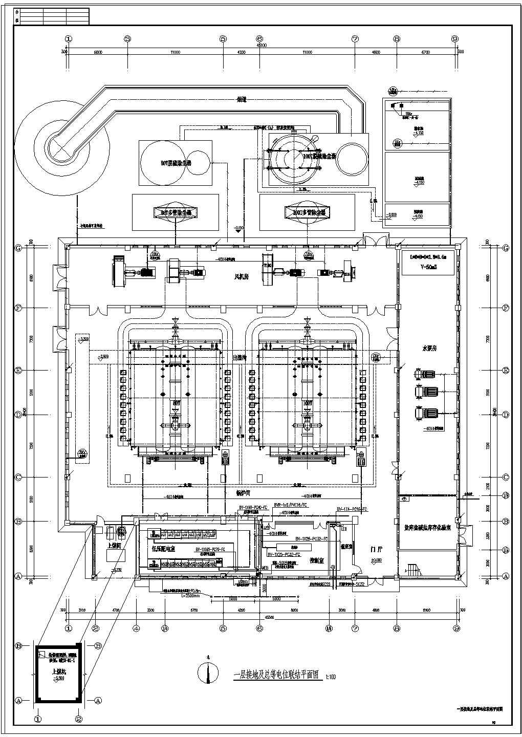 某郊区厂房锅炉房电气施工布置图