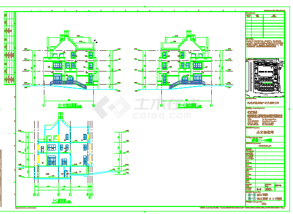 【杭州】三层英伦联排别墅设计施工图-图二