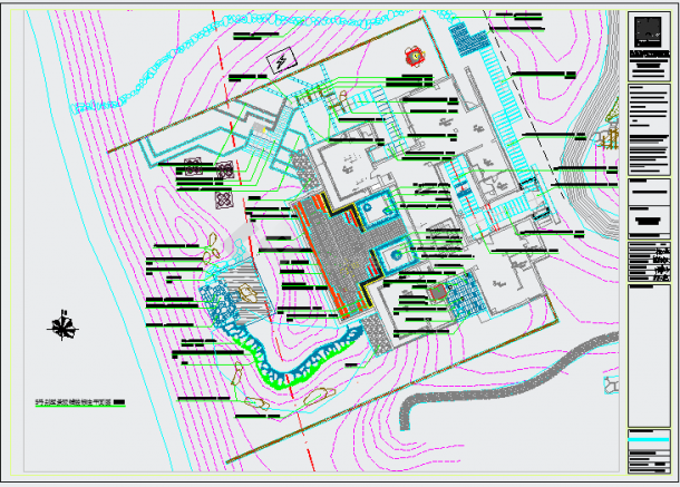 常州市某大型别墅花园绿化施工总体设计CAD布置图-图一