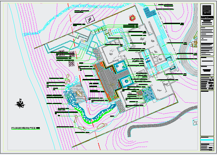 常州市某大型别墅花园绿化施工总体设计CAD布置图