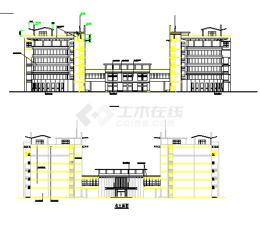 青岛市某学生公寓建筑结构施工CAD布置图-图一