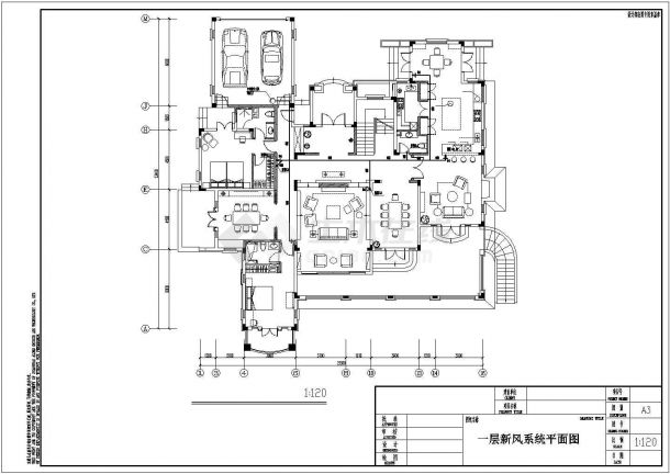 【浙江】某别墅新风系统平面设计图-图二