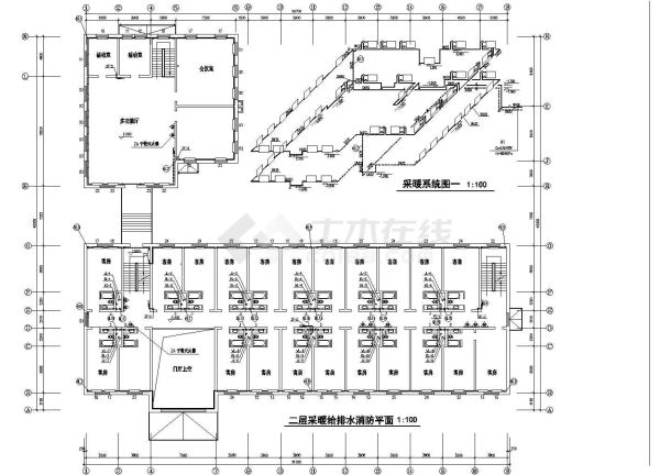 某宾馆给采暖给排水及消防管道设计施工图-图二