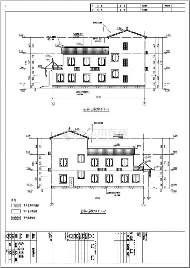 3层中式仿古别墅式饭店建筑设计施工图-图二