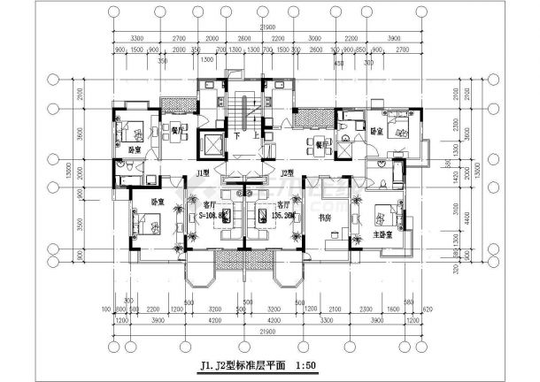 31种住宅户型图设计（80~130平米）-图二