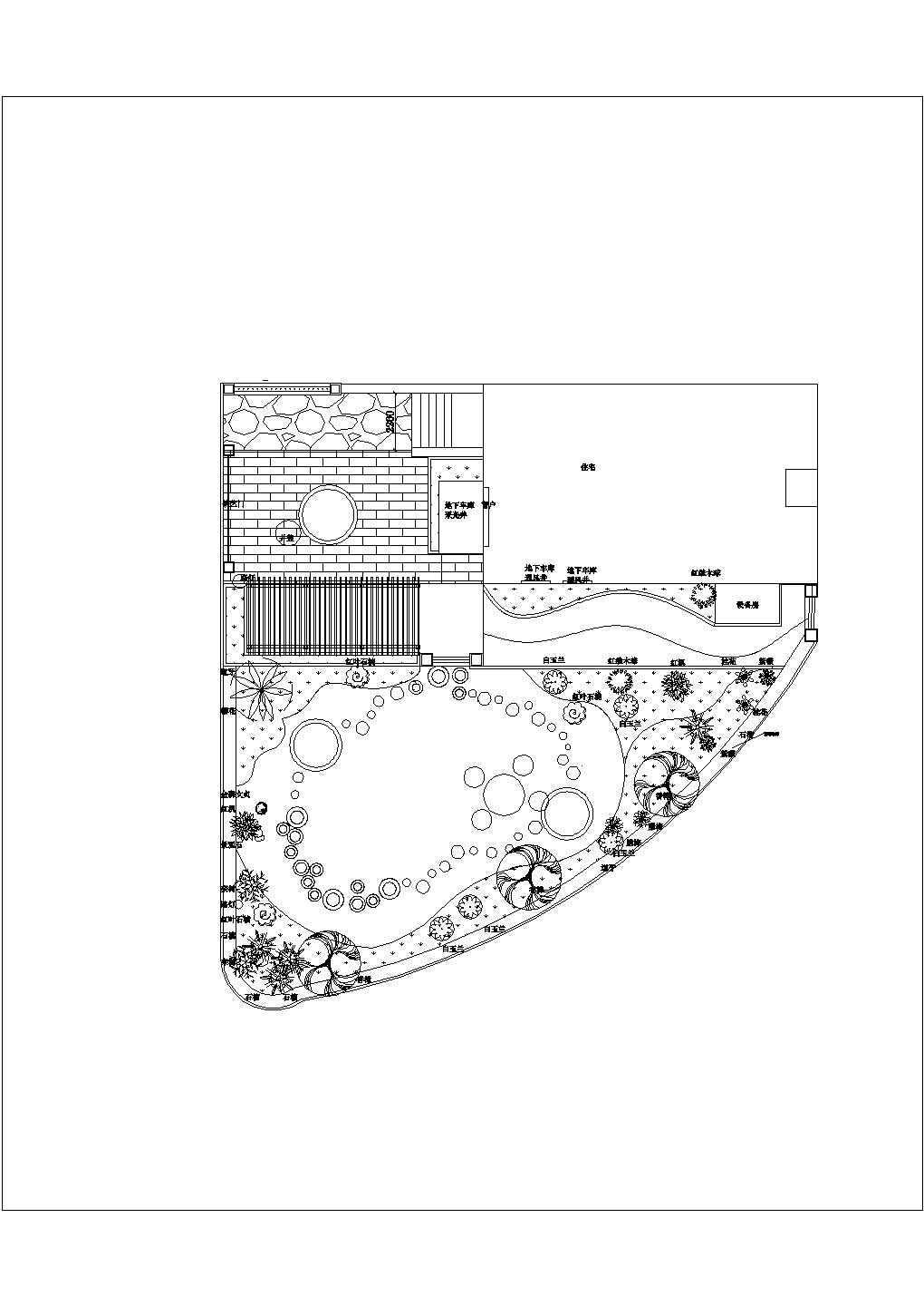 别墅私家花园室外景观平面设计图