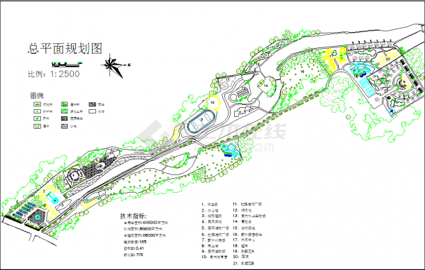 【什邡】某野外素质拓展乐园规划设计平面图-图一