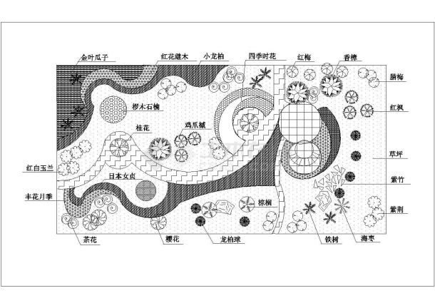 【德清】某工厂厂区中心环境绿化种植设计-图一