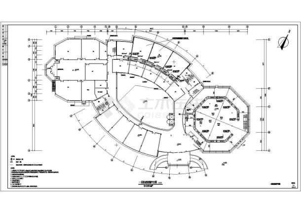 某四层办公建筑通风排烟设计施工图-图一