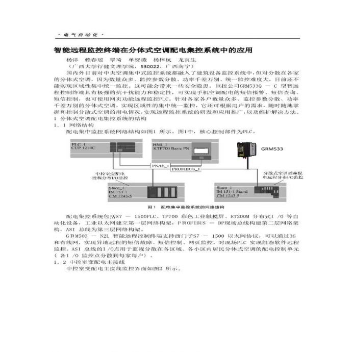 智能远程监控终端在分体式空调配电集控系统中的应用_图1