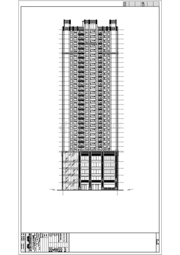 某31层框剪高层住宅（带商业）建筑施工图-图二